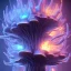 Placeholder: Spherical Frost metal magic armoured lightning Mycelium giant blob MUSHROOM flower stars SPACE lANDSCAPE BURNING IN BLUE FLAMES hellfire abyss math chaos runes