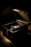 Placeholder: Produce an image of a Key Bey Berk watch box placed inside a safe or security vault. The dimly lit interior should enhance the feeling of protection and exclusivity. Showcase the watch box as a prized possession."