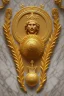 Placeholder: Ultra Realistic image, Roman sculpture, clean white marble material, Lionel Messi, gold Laurel leaves wreath, god crown, renaissance ornaments, one gold star in heart, sun ornament, sun rays background, chisel style, waist up portrait, emperor style, epic, celestial, cinematic lighting, God light, god rays, 4k resolution, smooth details, ornate details, soft lighting, unreal engine 5, art station, substance 3d.