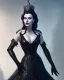 Placeholder: old evil queen in black leather gown, femme fatale, volouptous, busty, cleavage, angry, emperious, 8k resolution concept art portrait by Greg Rutkowski,