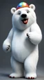 Placeholder: polar bear clown angel, in the style of Pixar, expertly crafted in a whimsical and vibrant cartoon style. is masterfully rendered in a lifelike 3D design, which captivates viewers with there irresistible charm.