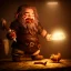 Placeholder: a dwarf eating a bloody dead rat, Skylight with led strip lighting surround, realistic, wide shot, octane render, house and home, home and garden, hyper realistic, high quality, highly detailed, hd, beautiful, cinematic, 8 k, unreal engine