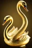 Placeholder: swan statue swan 3D gold, Thai pattern,