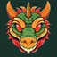 Placeholder: simple flat image dragon face color