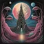 Placeholder: Prog rock album cover art, embryonic moon gloom, strange gurgling whisper low, morbid, surrealism, creepy, artistic, by Wotto, bright vivid colors, cel shaded, existential angst, sharp focus, sinister, by Pink floyd