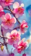 Placeholder: Blooming cherry flowers, watercolor, watercolor painting, beautiful flowers, spring, beautiful painting, sky