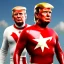 Placeholder: Realistic image of Donald trump super hero, retro style, watchmen style, red and blue breeches, white stars, suspenders, latex material, 80s, vibrant color, highly detailed, sky background, concept art, unreal engine 5, god rays, ray tracing, RTX, lumen lighting, ultra detail, volumetric lighting, 3d, finely drawn, high definition, high resolution.