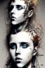 Placeholder: Danish singer MØ face, Abstract portrait by Yoji Shinkawa,