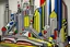 Placeholder: A noisy town made out of toys painted by Roy Lichtenstein