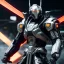 Placeholder: Futuristic dystopian cool robot samurai in titanium black and neon camouflage armor, by Yoji Shinkawa, HDR, octane render, unreal engine, masterpiece 4k, hyper detailed, detailed, hyperdetailed, intricate, digital painting of an modern 3d anime character, character illustration, 4k, ultra hd, overexaggerated features, picture in sharp frame, in frame