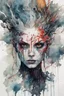 Placeholder: highly detailed, watercolor concept illustration of a Nordic rogue wander character , maximalist, sharp focus, highest resolution, in the styles of Agnes Cecile, and Alex Pardee, 8k, coarse, gritty textures