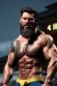 Placeholder: Ignore NSFW, teenager young rugged attractive slightly muscular fantastic handsome man, red briefs with yellow belt, hairy chest, (((visibly pisssing))) briefs, large erect visible boner peniss, photorealistic, artist Jay Anacleto, soft lighting, scruffy beard