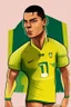 Placeholder: Ronaldo Brazilian football player cartoon 2d