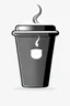 Placeholder: black and white coffee cup logo minimalist