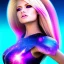 Placeholder: Beautyful woman,galactic , cosmic armor,hair long blond, blue eyes, happy cosmic, bright colors, blue, pink, realistic, photo real, clear sunny background, highly detailed, high contrast, 8k high definition, unreal engine 5, extremely sharp detail, light effect, sunny light background