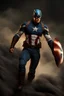 Placeholder: 3D Portrait of Alan Ritchson as Captain America, perfect body, perfect face, perfect eyes, dark hair, glamorous, gorgeous, delicate, romantic, realistic, romanticism, blue tones, Boris Vallejo - daylight Background - dark, wood panel wall in the background - fire, fog, mist, smoke