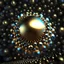Placeholder: a mandelbulb 3d fractal made of metallic random color iso spheres a pertty artistc background