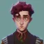 Placeholder: Portrait of a 9 year old wizard boy with big lips and curly hair Nick Harris style