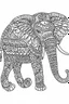 Placeholder: COLORING DRAW OF A ELEPHANT IN CARTOON STYLE, DETAILS , THICK LINES