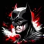 Placeholder: Batman art illustration black background red and white color