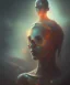 Placeholder: superhero, woman, photographer. oil on canvas, volumetric lighting, beksinski