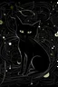 Placeholder: black cat style black abstract art with music notes around: