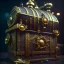 Placeholder: black Pirate chest , steampunk, unreal 5, octane render, cinema4d, dynamic lighting, dramatic lighting, 4k, redshift render, highly detailed, hyper realistic,