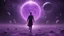 Placeholder: matrix universe, space, planets, god creation walking on light, purple