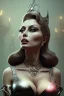 Placeholder: Sophia Loren as evil queen in black leather, cleavage, dominatrix, angry, stern look. character design by cory loftis, fenghua zhong, ryohei hase, ismail inceoglu and ruan jia. unreal engine 5, artistic lighting, highly detailed, photorealistic, fantasy