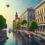 Placeholder:  harbour,Vignola classicism,palladio,uphill road building,colourful city ,beautiful,Various coulour building,liveable street,green building,plants,tree,stairs,detailed facades,Eye level,hyperrealistic,photorealistic,4k,