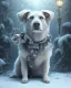 Placeholder: portrait of sad, scared, lonely dog tied to a short leash in front of house, winter, 8k resolution, high-quality, fine-detail, intricate, digital art, detailed matte, volumetric lighting, illustration, 3D octane render, brian froud, howard lyon, selina french, anna dittmann, annie stokes, lisa parker, greg rutowski