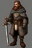 Placeholder: character sprite for pixel game in the medieval style. --ar 2:3 --uplight