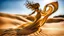 Placeholder: dancing statue of a wind-blown sand lady (made of sandstone):1.7; amazing reflections, circular swoosh, dynamic, cinematic, dramatic, cam in motion, swirl dynamics, deep low angle, summer heat, vivid sand and chartreuse colors, bright tone, sharp shadows, black outlines, immersed in motion