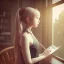 Placeholder: female student studying by the window, anime style,perfect face, cool face, ultra detail, unreal engine 5, cinema4d, sun light, studio lighting --ar 1:1 --v 4