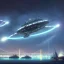 Placeholder: galaxian fantasy airships flying over San Francisco Bridge in a cloudy sky,Giant sci-fi super-panzer,bioluminescence, luminescent glow, moody, tender, photorealistic, octane render, in the style of John Berkey