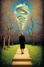 Placeholder: The spiral of evolution; a surreal mashup inspired by Magritte and Ernst