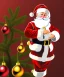 Placeholder: Santa Claus ornament hanging from a christmas tree, midjourney style, 8k, photorealistic, cinematic lighting, dramatic, atmosphereric,