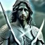 Placeholder: White Sculpture aragorn, full body, greek sculpture style, full body, fresco background, hyper realistic, 8k,