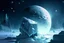 Placeholder: Snow, winter, ice blocks, night, moon, sci-fi, epic,