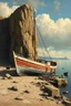 Placeholder: abandoned boat , Maxfield Parrish, Yves Tanguy
