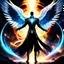 Placeholder: Gorgeous digital artwork. To merge Slender Man with Angel. Very strong and agile with his wings, the Cosmic Feng stands his ground. Chicken in the Chaos God Realm