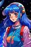 Placeholder: space anime girl in 90's anime style