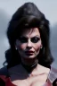 Placeholder: young sophia loren as evil queen in black leather, angry, stern look, volumetric lighting, particales,highly detailed,cinematic, deep colours,8