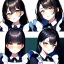 Placeholder: Clear focus, 8k, cat girl, high quality, detailed, black hair, golden eyes, beautiful lighting, vibrant colors, nervous, maid