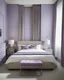 Placeholder: hotel bedroom, modern classic style, lavender colors