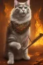 Placeholder: Cat is Nero, paws, playing fiddle. Burning down rome