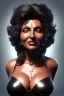 Placeholder: Pam Grier as evil queen in black leather, leather, busty, cleavage, angry, stern look. character design by cory loftis, fenghua zhong, ryohei hase, ismail inceoglu and ruan jia. unreal engine 5, artistic lighting, highly detailed, photorealistic, fantasy