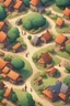 Placeholder: background, cartoon, top down village