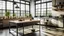Placeholder: generate a kitchen with industrial style with windows tables