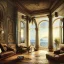 Placeholder:  Living room with a big full wall window view on mediterranean city on sea , Ligurian architecture,interior design,point of perspective,by Jean Baptiste Monge, Epic cinematic, brilliant stunning, intricate, meticulously, detailed, dramatic atmospheric, maximalist digital matte painting